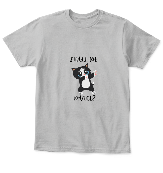 Dancing Cat Half Sleeve Cotton T-shirt