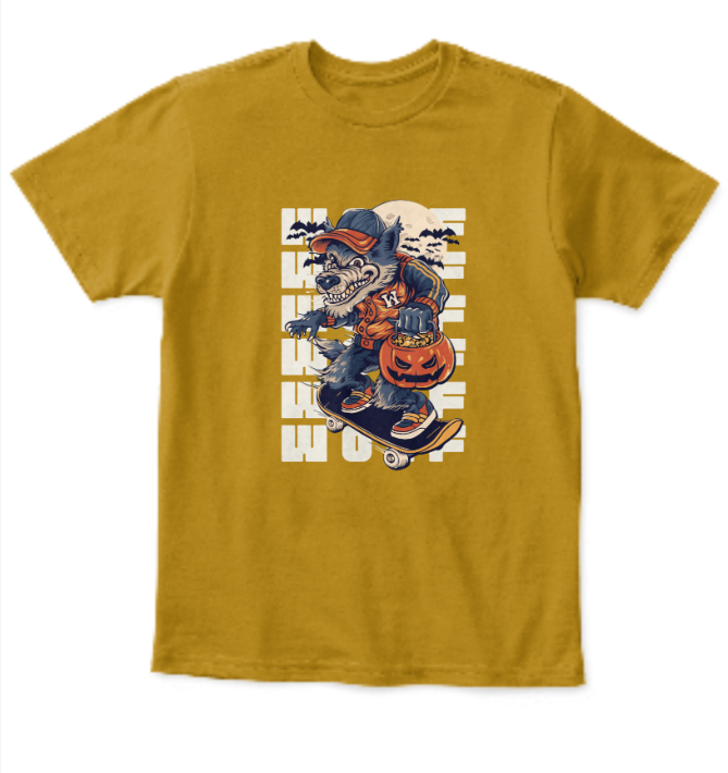 Halloween Half Sleeves Cotton T-shirt